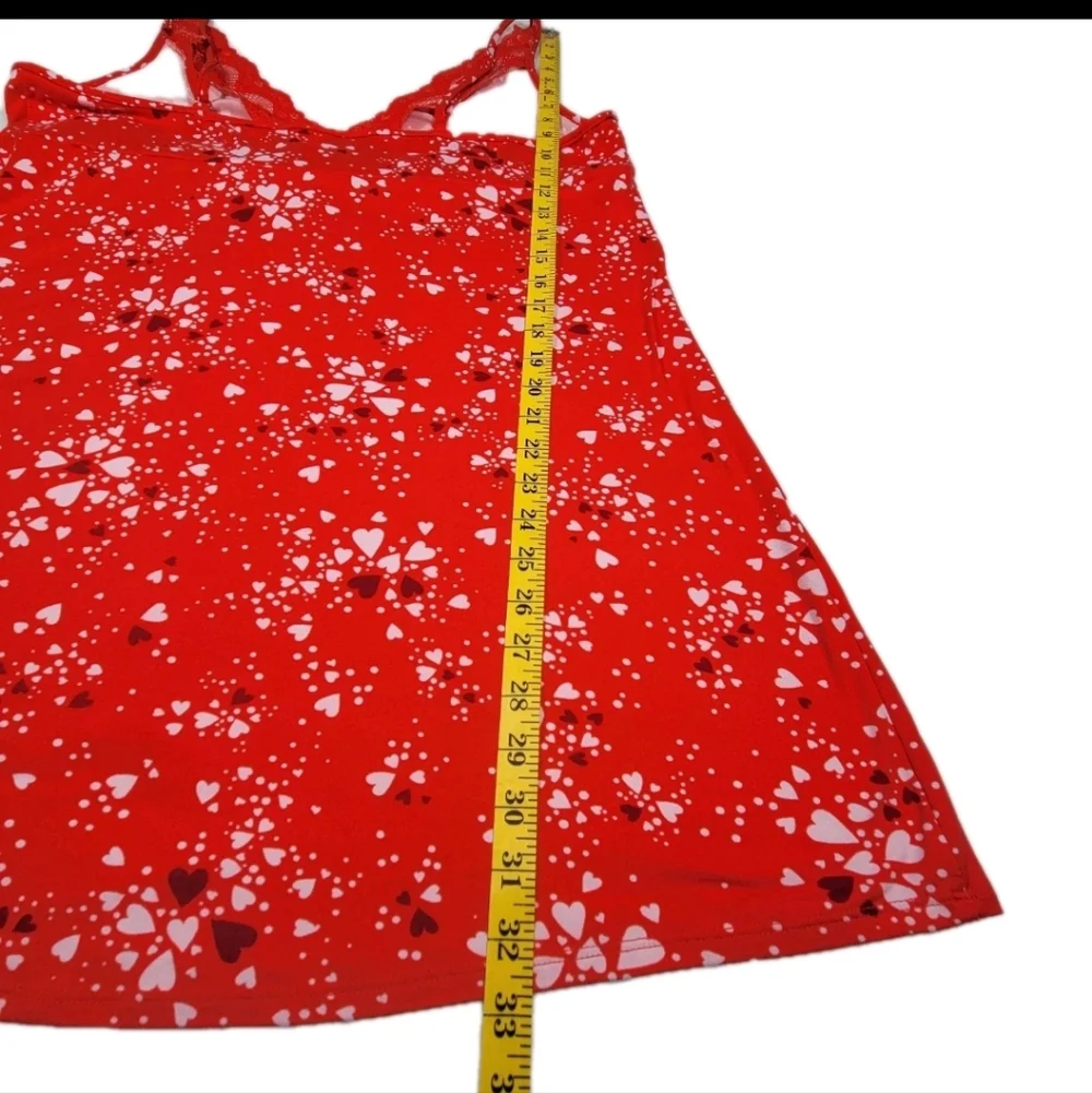 Joyspun Womens Heart Holiday Lace Babydoll Night Dress Size XL Red White EUC - Picture 8 of 10